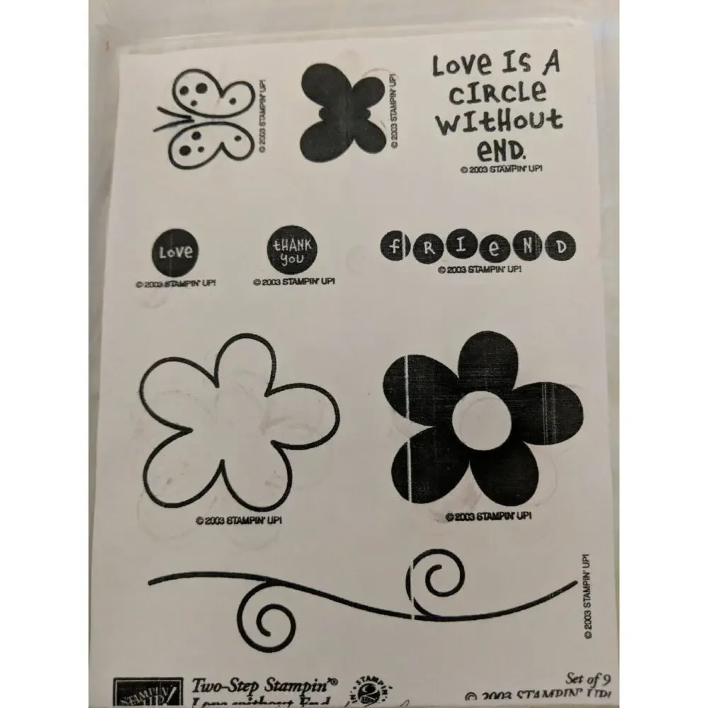 STAMPIN' UP! Love Without End Wooden Stamp Set of 9 Two Step